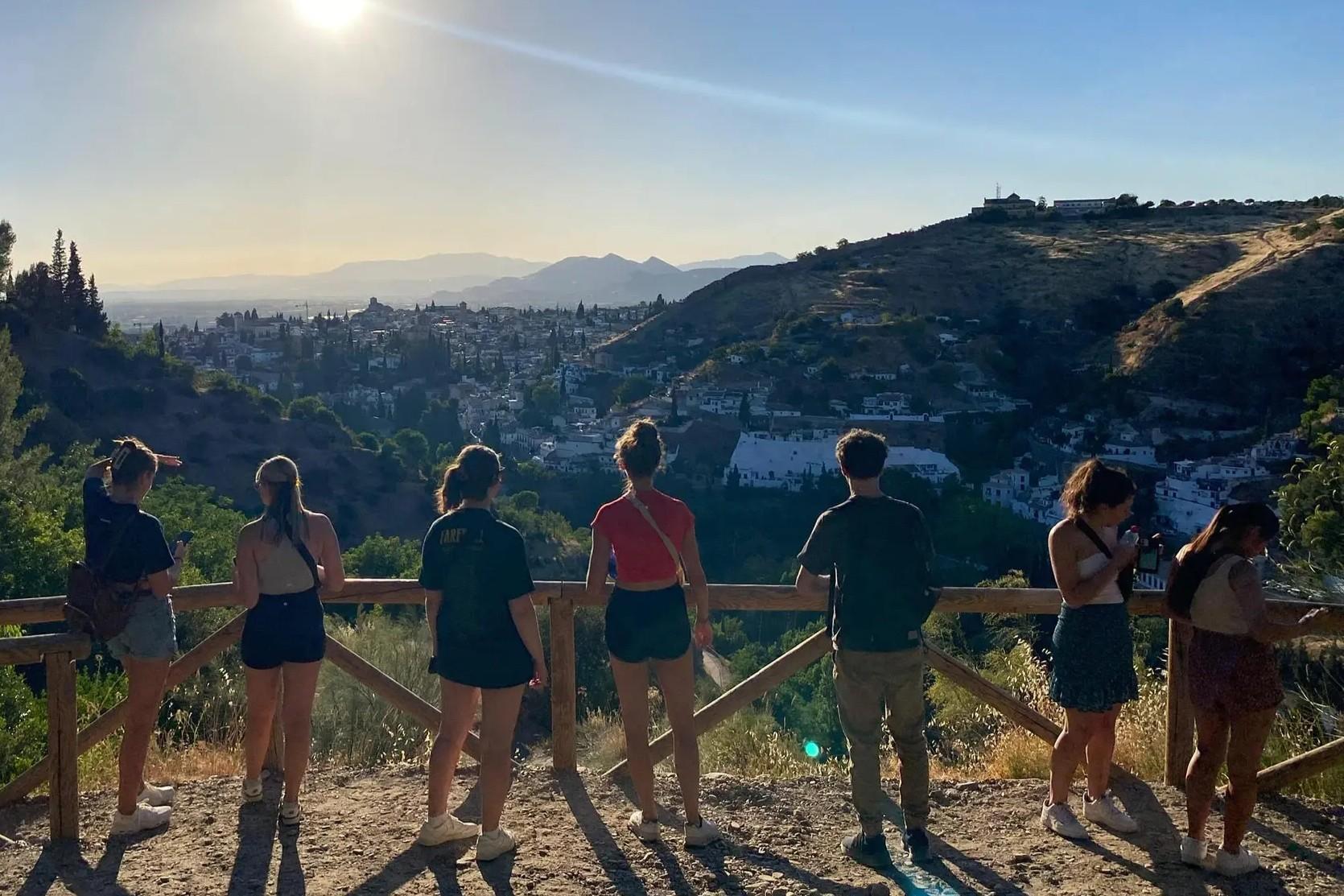students overlooking a scenic view