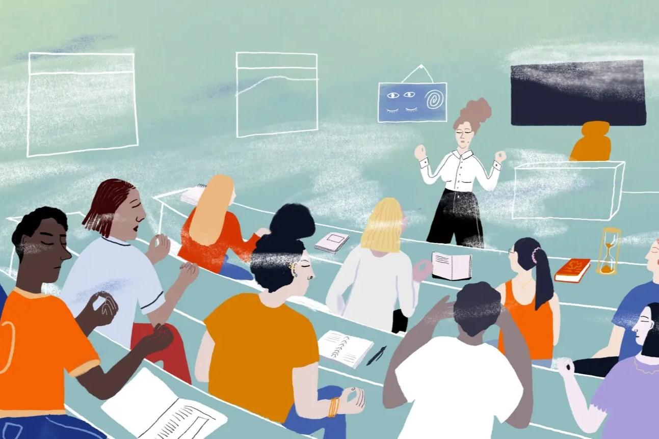 Illustration of people in classroom